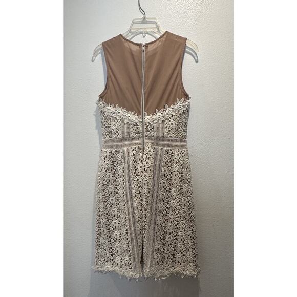 Unbranded Women’s Off White Floral Appliqué Dress Lace Bridal Shower Sheer READ - Picture 2 of 11